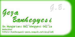 geza banhegyesi business card